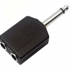 ADAPTADOR 2 JACKS 6.3MM MONO A 1 PLUG 6,3MM M