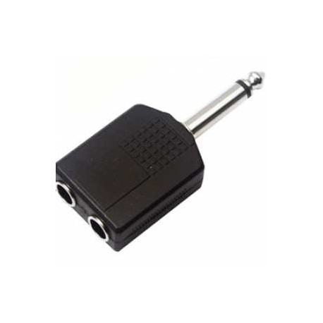 ADAPTADOR 2 JACKS 6.3MM MONO A 1 PLUG 6,3MM M