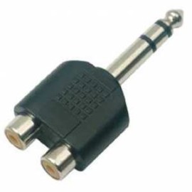 ADAPTADOR 2 JACKS RCA A 1 PLUG 6,3 STEREO