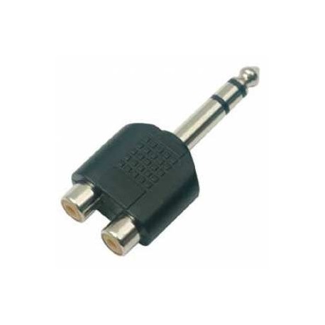 ADAPTADOR 2 JACKS RCA A 1 PLUG 6,3 STEREO