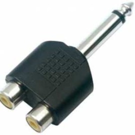 ADAPTADOR 2 JACKS RCA A 1 PLUG 6,3 MONO