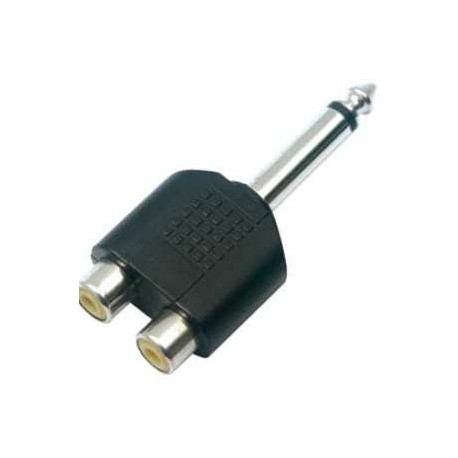 ADAPTADOR 2 JACKS RCA A 1 PLUG 6,3 MONO