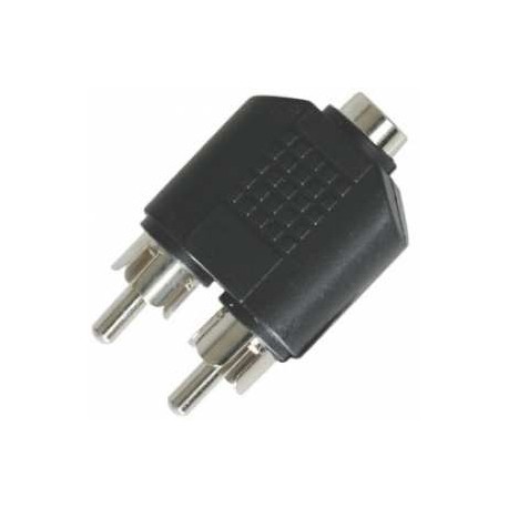 ADAPTADOR 2 PLUG RCA A 1 JACK 3,5MM STEREO