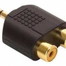ADAPTADOR 3,5MM MACHO ST A 2 RCA HEMBRA 24K,