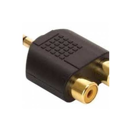 ADAPTADOR 3,5MM MACHO ST A 2 RCA HEMBRA 24K,
