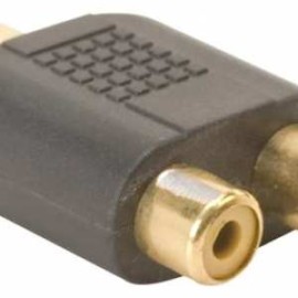 ADAPTADOR DE RCA MACHO A DOS RCA HEMBRA 24K,