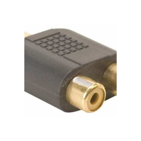 ADAPTADOR DE RCA MACHO A DOS RCA HEMBRA 24K,