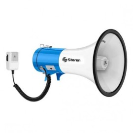 Megáfono de 25 W con micrófono tipo patrullero, para hombro